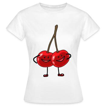 Fruits Fruits Fruits tropicaux Fruits Fantasy cerises - T-shirt Femme - blanc - Devant - AI Model Female 172 dark (172cm)