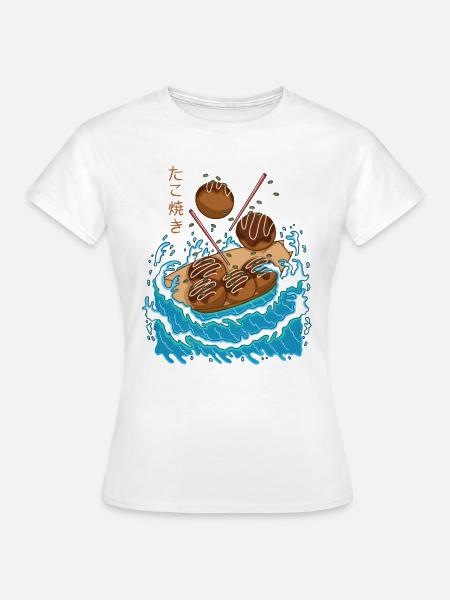Takoyaki in der Welle - Frauen T-Shirt - Weiß