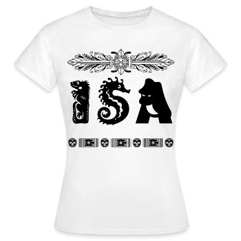 ISA boys name personalized - Women's T-Shirt - white - Front - AI Model Female 172 dark (172cm)