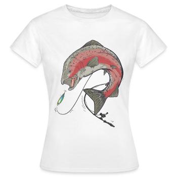 Truite de truite de mer Saumon - T-shirt Femme - blanc - Devant - AI Model Female 172 dark (172cm)