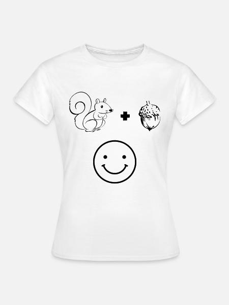 Niedliches Eichhörnchen + Eichhörnchen = - Frauen T-Shirt - Weiß