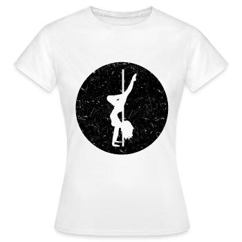 Pole Dance Silhouette Pole Dancer Pole - T-shirt Femme - blanc - Devant - AI Model Female 172 dark (172cm)