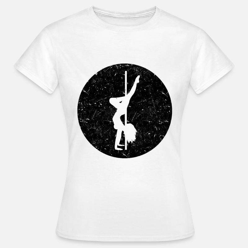 Pole Dance Silhouette Pole Dancer Pole - T-shirt Femme - blanc