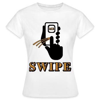 Wisch mich - Swipe Me - Frauen T-Shirt - Weiß - Vorne - AI Model Female 172 dark (172cm)