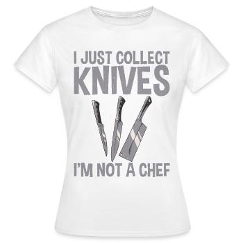 Je ne suis pas un couteau de collection de couteau de chef qui - T-shirt Femme - blanc - Devant - AI Model Female 172 dark (172cm)