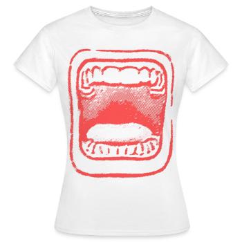 2reborn Schrei Mund Angst Scream Mouth Teeth 2 - Frauen T-Shirt - Weiß - Vorne - AI Model Female 172 dark (172cm)