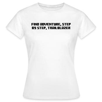 Wandern - Find adventure, step by step, - Frauen T-Shirt - Weiß - Vorne - AI Model Female 172 dark (172cm)