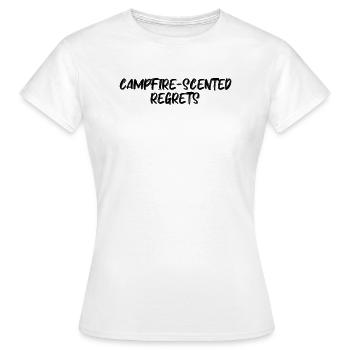 Camping - Campfire-scented regrets - Women's T-Shirt - white - Front - AI Model Female 172 dark (172cm)