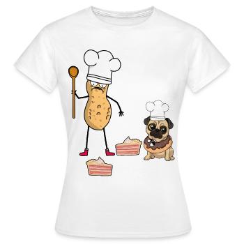 Cacahuète Anniversaire Salutations d’anniversaire Gâteau Cuisson - T-shirt Femme - blanc - Devant - AI Model Female 172 dark (172cm)