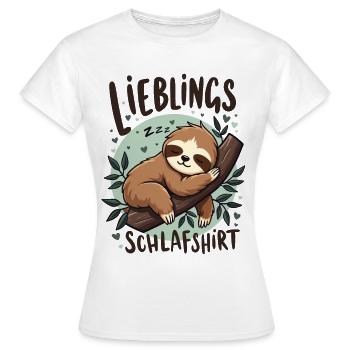 Chemise de nuit préférée Lève-tard Morning Grouches - T-shirt Femme - blanc - Devant - AI Model Female 172 dark (172cm)
