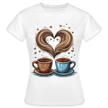 Kaffee - Frauen T-Shirt - Weiß - Vorne - AI Model Female 172 dark (172cm)