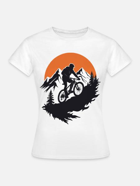 Mountainbike Abenteuer in der Natur - Frauen T-Shirt - Weiß