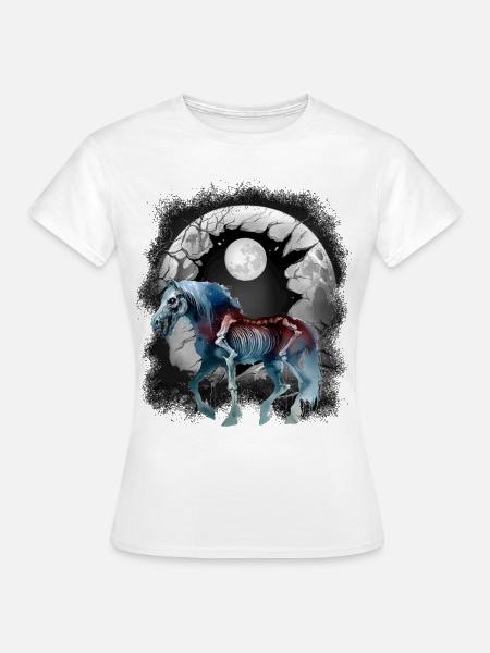 Halloween Pferde Pferd mystisch - Frauen T-Shirt - Weiß