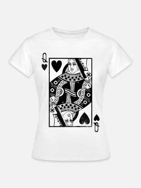 Herz Königin Spielkarte - Frauen T-Shirt - Weiß
