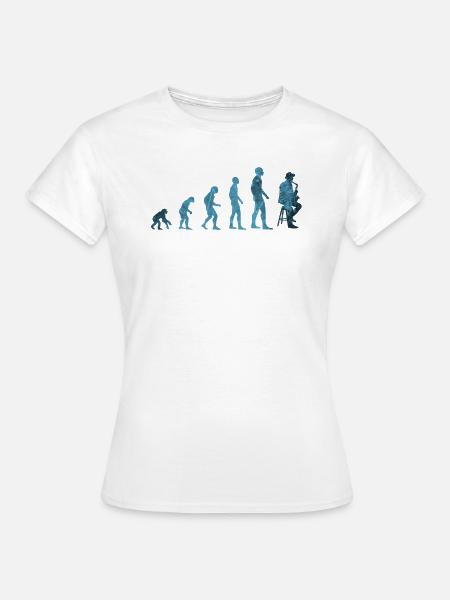 Evolution Saxophon - Frauen T-Shirt - Weiß