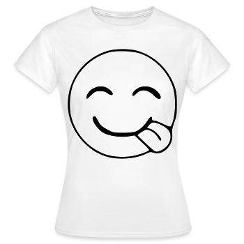 Emoji Hunger Sketch Black - Women's T-Shirt - white - Front - AI Model Female 172 dark (172cm)