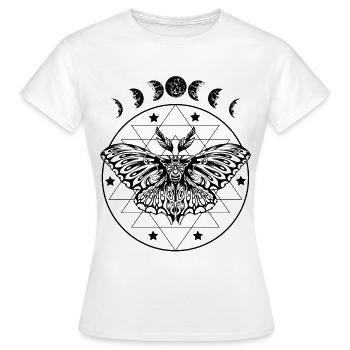 Mitte avec des phases lunaires Fantaisie gothique - T-shirt Femme - blanc - Devant - AI Model Female 172 dark (172cm)