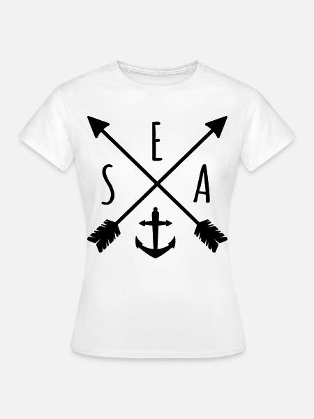 Sea Anker Pfeil - Frauen T-Shirt - Weiß