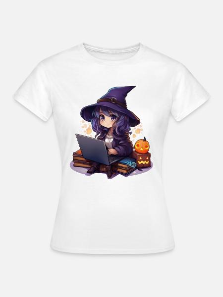 "Enchanting Witch Magic: Cartoonish Cutie!" - Frauen T-Shirt - Weiß