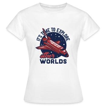 Science Fiction, Weltraum Space - Women's T-Shirt - white - Front - AI Model Female 172 dark (172cm)