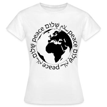 Paix Shalom Salaam Terre - T-shirt Femme - blanc - Devant - AI Model Female 172 dark (172cm)