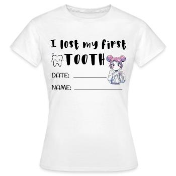 J’ai perdu le nom de mon certificat de première dent - T-shirt Femme - blanc - Devant - AI Model Female 172 dark (172cm)
