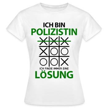 Polizistin Polizei Lustige Sprüche Humor witzig - Frauen T-Shirt - Weiß - Vorne - AI Model Female 172 dark (172cm)