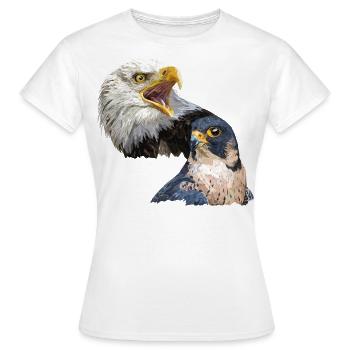 pygargue à tête blanche et faucon pèlerin - T-shirt Femme - blanc - Devant - AI Model Female 172 dark (172cm)