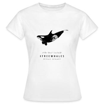 Orca, - Seepandas! <3 Freundliche Killerwale - Frauen T-Shirt - Weiß - Vorne - AI Model Female 172 dark (172cm)