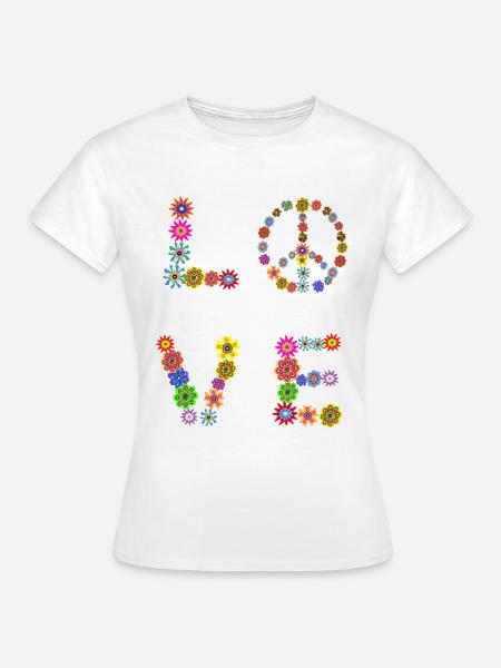limited edition flower power Love - Frauen T-Shirt - Weiß