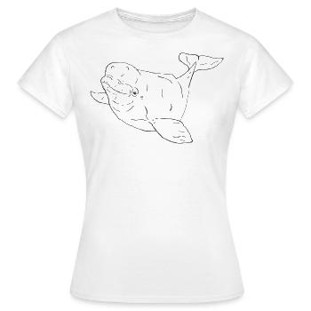 Beluga Wal schwarz - Frauen T-Shirt - Weiß - Vorne - AI Model Female 172 dark (172cm)