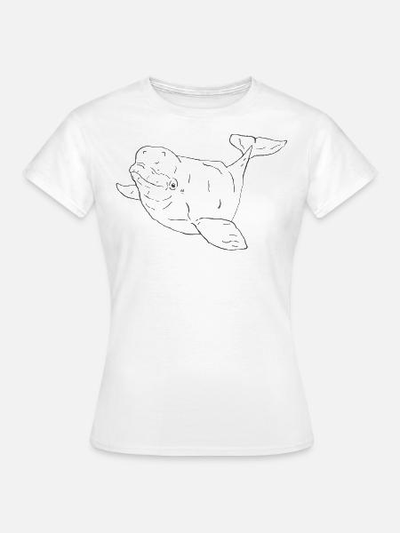 Beluga Wal schwarz - Frauen T-Shirt - Weiß