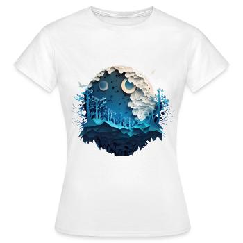 La Lune nocturne de Mère Nature - T-shirt Femme - blanc - Devant - AI Model Female 172 dark (172cm)