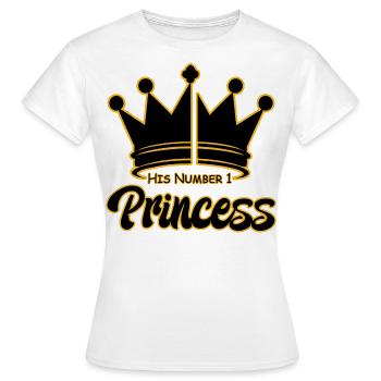 HIS PRINCESS NUMBER 1 MOTIF WITH CROWN - Women's T-Shirt - white - Front - AI Model Female 172 dark (172cm)