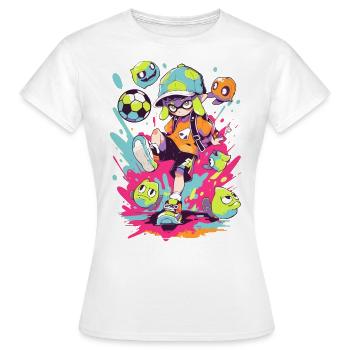 Jeux d’art de rue avec un joueur de football cool - T-shirt Femme - blanc - Devant - AI Model Female 172 dark (172cm)