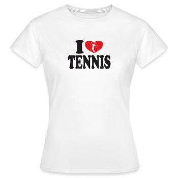 J’aime le cœur du tennis - T-shirt Femme - blanc - Devant - AI Model Female 172 dark (172cm)