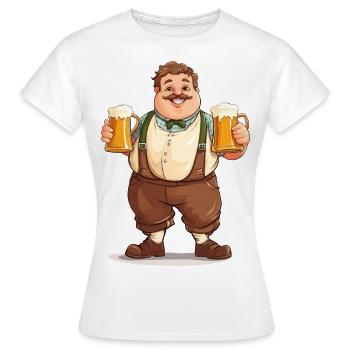 Chope à bière Chope de masse Cheers Booze Lederhosen - T-shirt Femme - blanc - Devant - AI Model Female 172 dark (172cm)