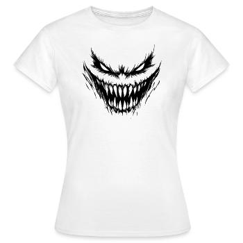 Halloween Costume Horror Devilish Face in Red - Women's T-Shirt - white - Front - AI Model Female 172 dark (172cm)