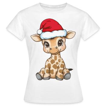 Giraffe Christmas Cute Cute Christmassy - Women's T-Shirt - white - Front - AI Model Female 172 dark (172cm)
