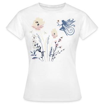 Blumen Power 🌸 Vintage Frühling Sommer Vibes - Frauen T-Shirt - Weiß - Vorne - AI Model Female 172 dark (172cm)
