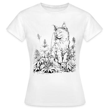 Chat au chanvre : un tigre domestique satisfait au cannabis - T-shirt Femme - blanc - Devant - AI Model Female 172 dark (172cm)