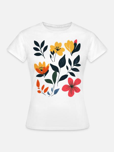 Retro-Blumenwiese: Sommerliche Blütenzauber - Frauen T-Shirt - Weiß