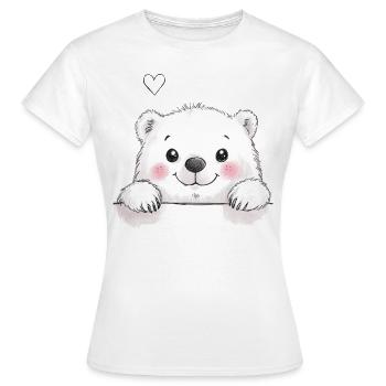 Ein süßer Eisbär mit rosigen Wangen - Frauen T-Shirt - Weiß - Vorne - AI Model Female 172 dark (172cm)