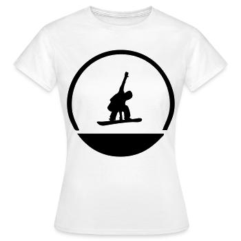 Snowboarder Emblem - Frauen T-Shirt - Weiß - Vorne - AI Model Female 172 dark (172cm)