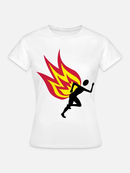 Jogger Feuer - Frauen T-Shirt - Weiß