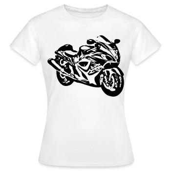 Motorrad , Hayabusa , Rennmaschine ,Kult (25) - Frauen T-Shirt - Weiß - Vorne - AI Model Female 172 dark (172cm)