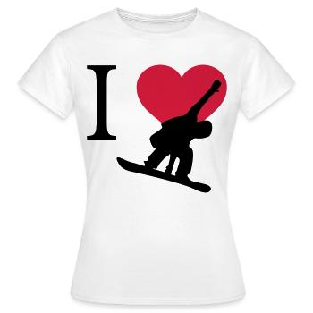 J'aime Snowboarding - T-shirt Femme - blanc - Devant - AI Model Female 172 dark (172cm)