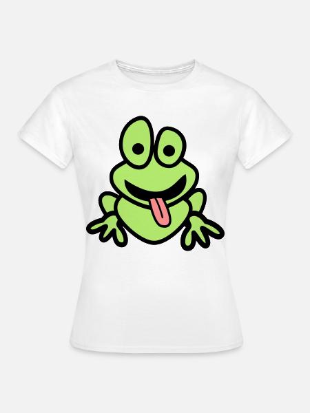 Frosch mit Zunge - Frauen T-Shirt - Weiß