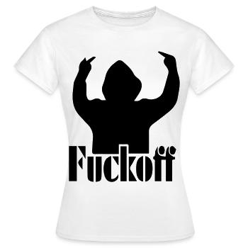 Fuck you, fuck off, middle finger, stinky finger, - Women's T-Shirt - white - Front - AI Model Female 172 dark (172cm)