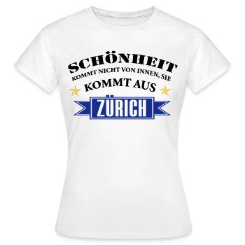 Beauté de Zurich - T-shirt Femme - blanc - Devant - AI Model Female 172 dark (172cm)